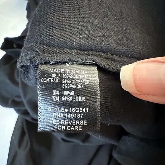 Hyfve Black Draped Sleeveless Faux Wrap Midi Dress Med - Picture 7 of 11